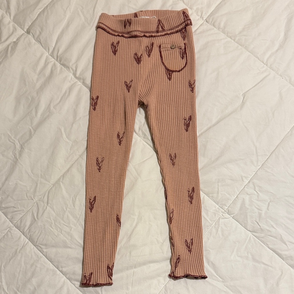 Zara Kids Ribbed heart Leggings with Pocket